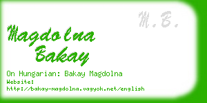 magdolna bakay business card